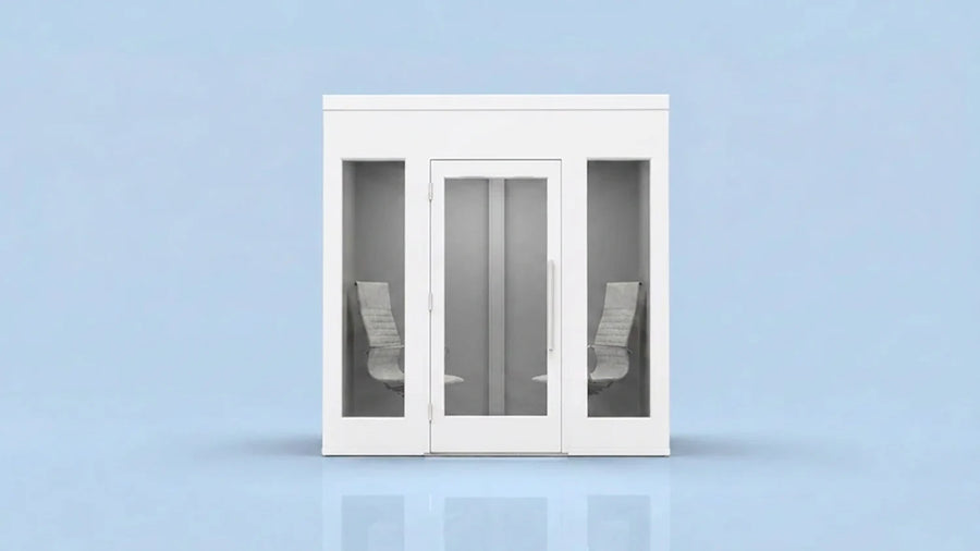 8' × 4' Collaboration Pod — White Composite / Medium Gray PET