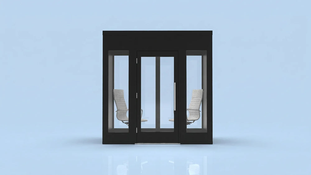8' × 4' Conversation Suite — Black Composite / Marble Gray PET