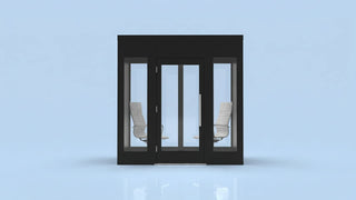 8' × 4' Conversation Suite — Black Composite / Marble Gray PET