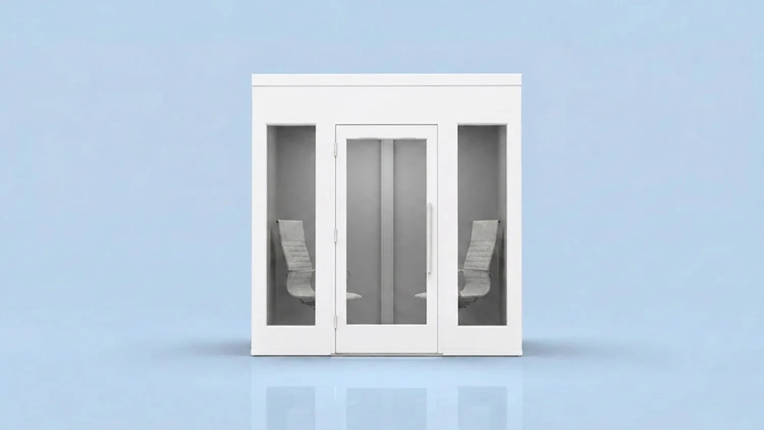 8' × 4' Collaboration Pod — White Composite / Medium Gray PET